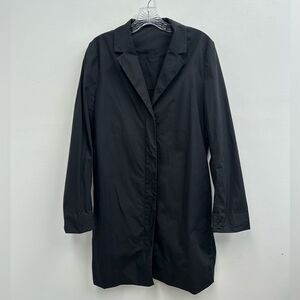 COS Men's Black Collared Lightweight Long Jacket Size 38
